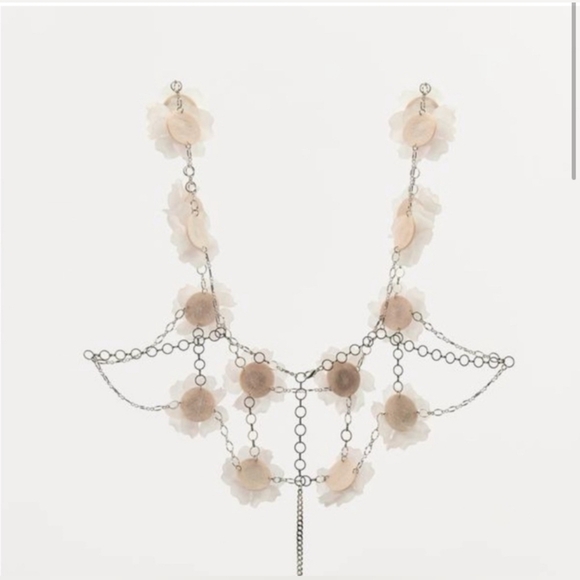 Zara Beaded Floral Metal Top - Picture 3 of 5